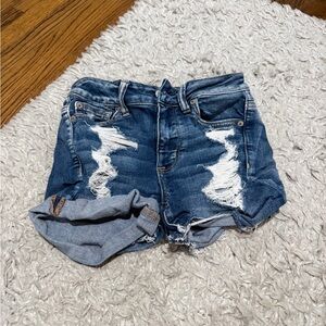 American Eagle Outfitters Ripped Blue Denim Cutoff Shorts